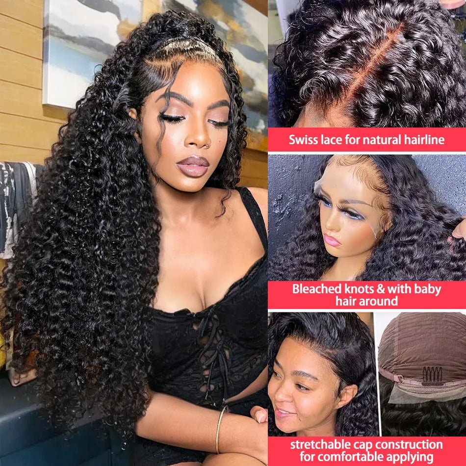 100% Human Hair 13x6 HD Deep Wave Lace Frontal - Nitoo Store