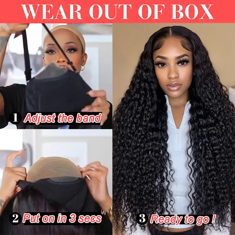 100% Human Hair 13x6 HD Deep Wave Lace Frontal - Nitoo Store