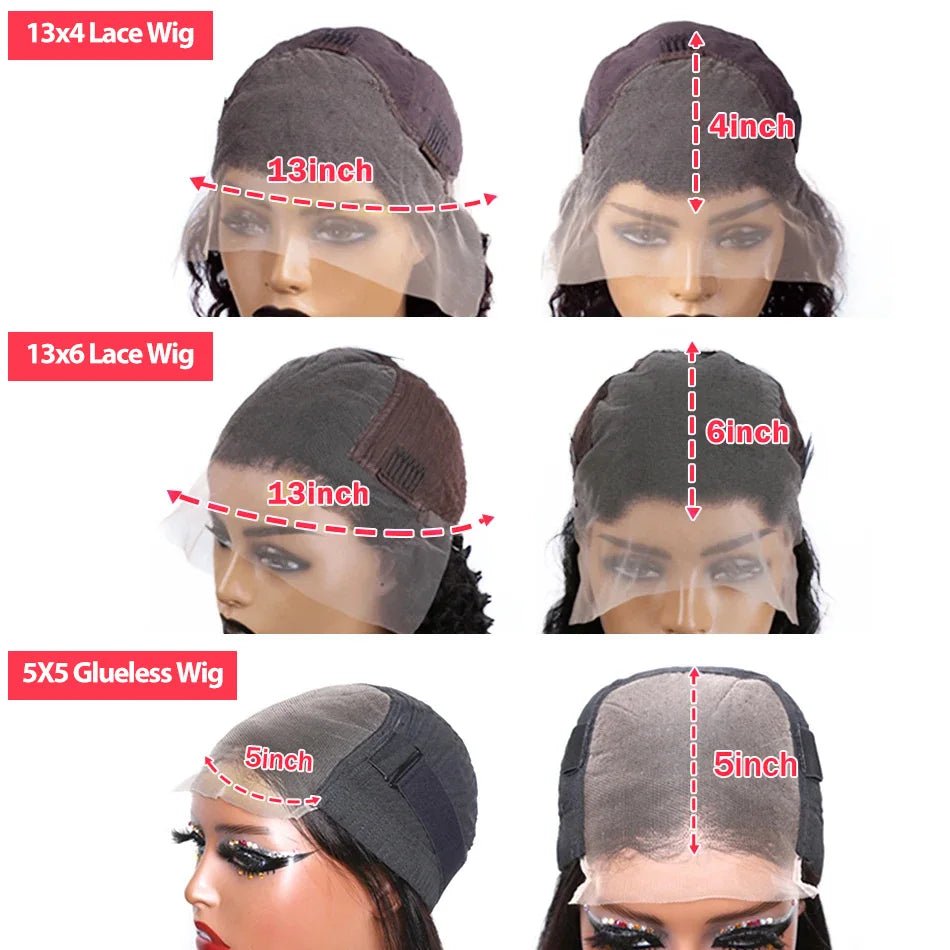 100% Human Hair 13x6 HD Deep Wave Lace Frontal - Nitoo Store