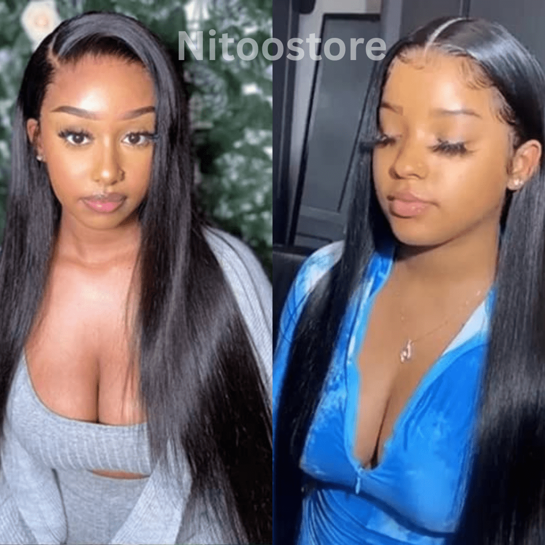 100% Human Hair, Straight Sleek Style with Baby Hairs - Nitoo Store