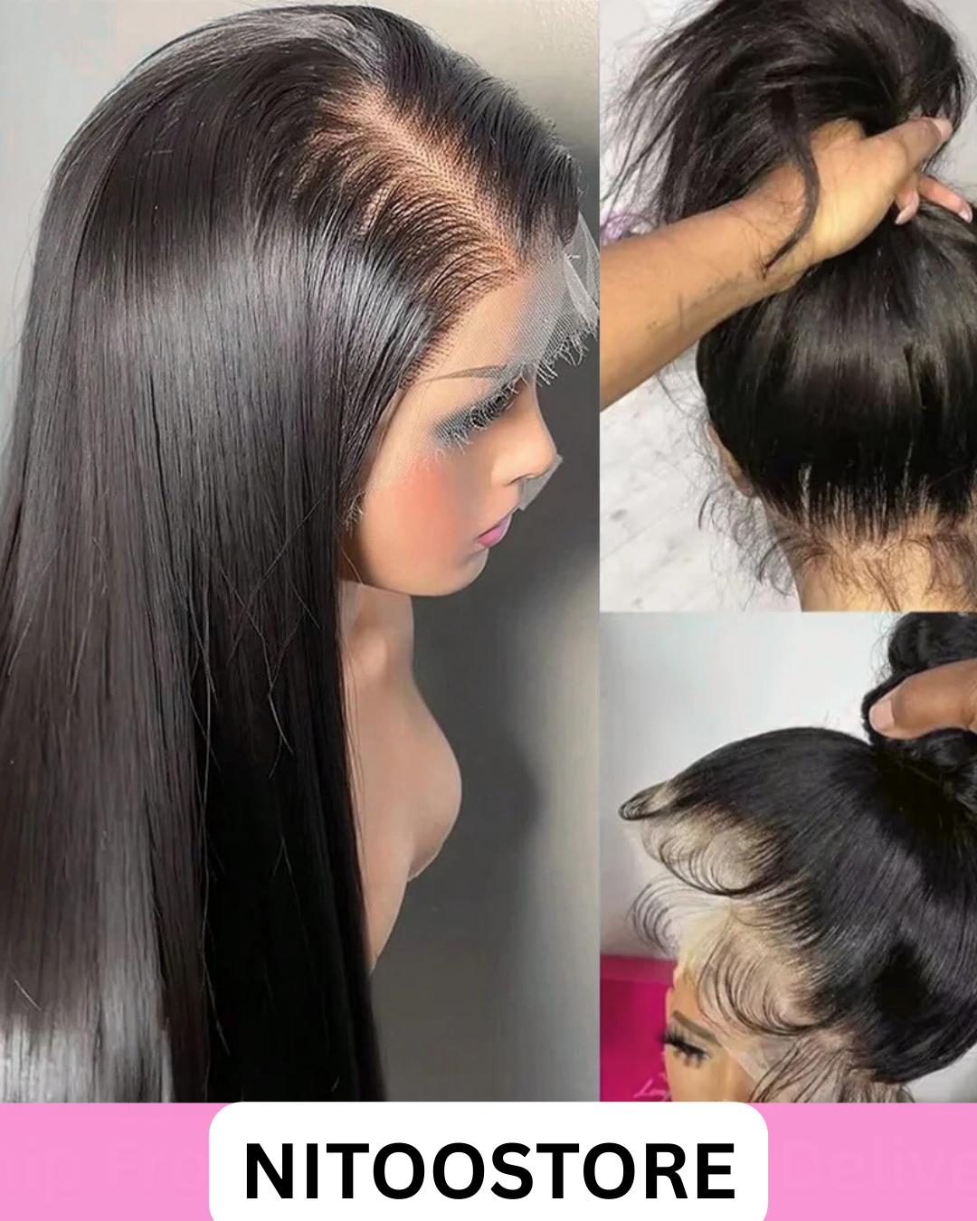 40” Bone Straight 360 Full Lace Human Hair Wig Nitoo Store