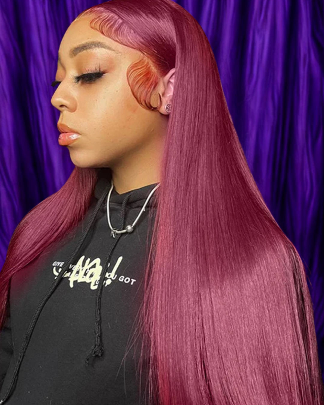 13x6 HD Lace Front Wig Human Hair Wigs 99J Red Burgundy Colored HD Transparent Pre Plucked Lace Frontal Human Hair Wigs Straight Nitoostore