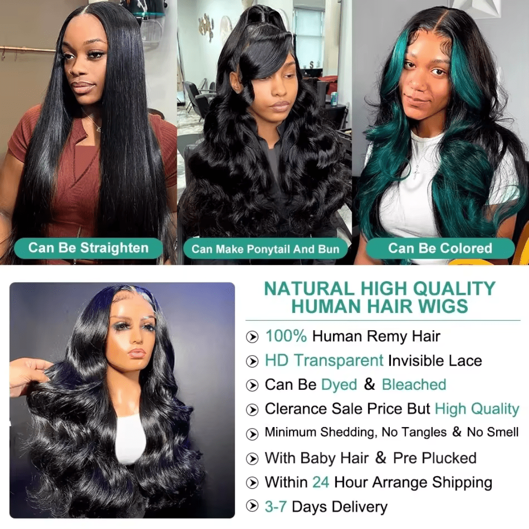 250% Density Body Wave Lace Frontal Human Hair Wig - Nitoo Store