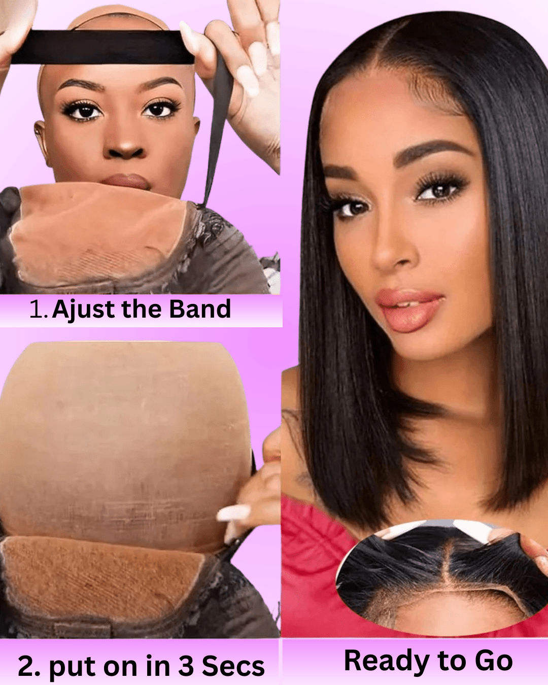 250% Density Straight Wear & Go Bob Wig, 100% Human Hair - Nitoo Store
