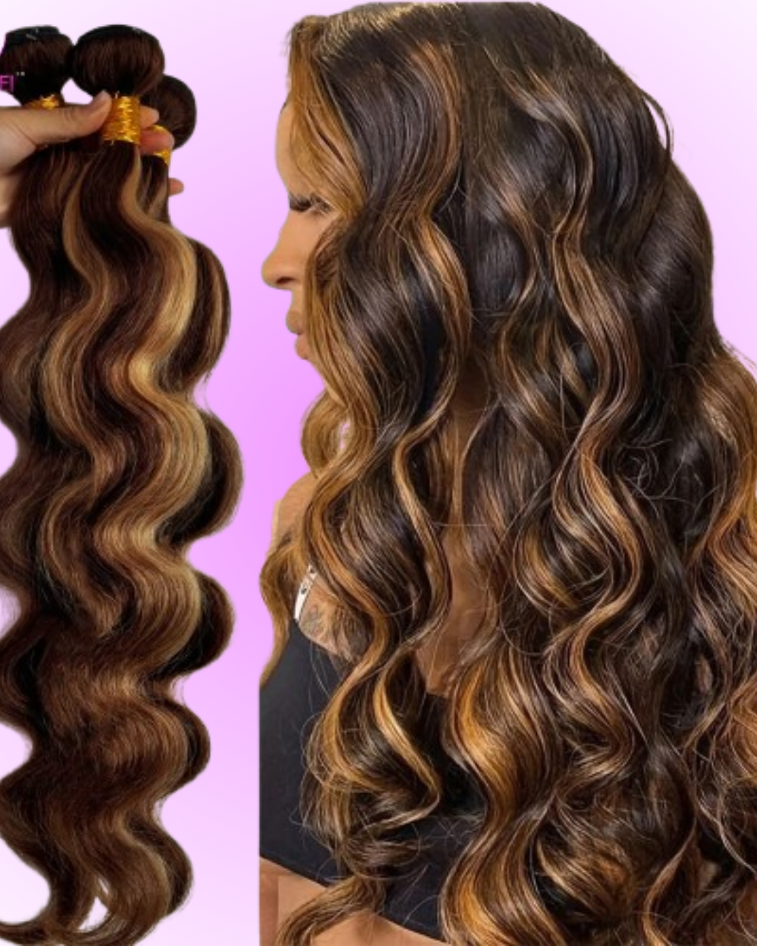 30–32 Inch Highlight Body Wave Hair Bundles Nitoo Store