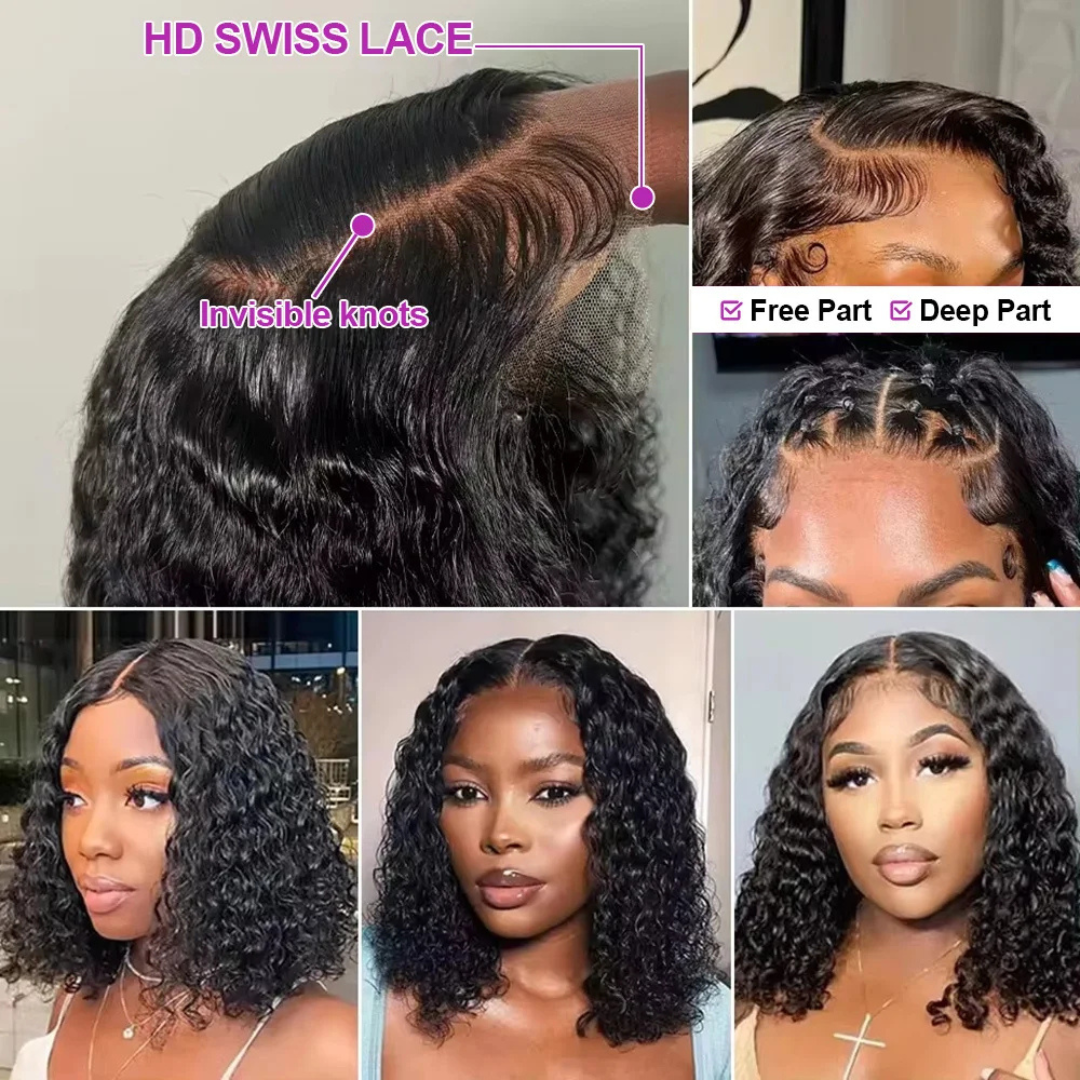 250% Density Short Bob Human Hair Wig. Nitoo Store