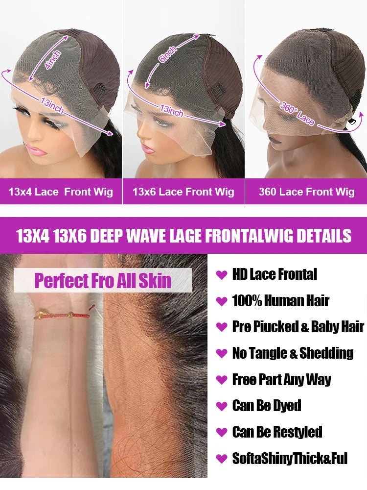 40–50 Inch Bone Straight Lace Front Wig - Nitoo Store