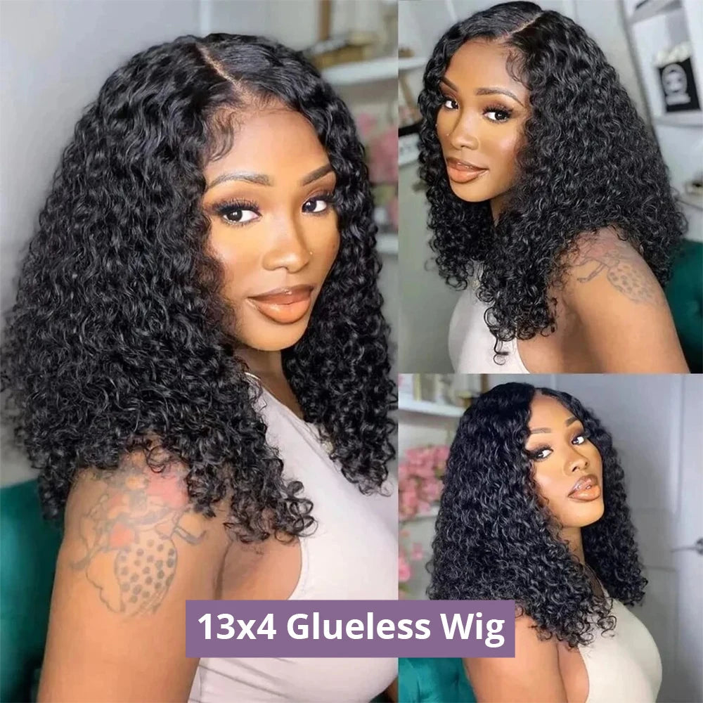 Wave 13x4 Bob Wigs Curly 7x5 Glueless Wig Human Hair Ready Nitoostore