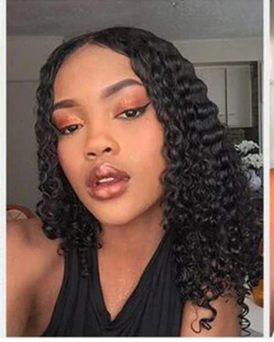 Brazilian 100% Human Deep Curly Bob Hair Wigs Natural Black Color Nitoostore