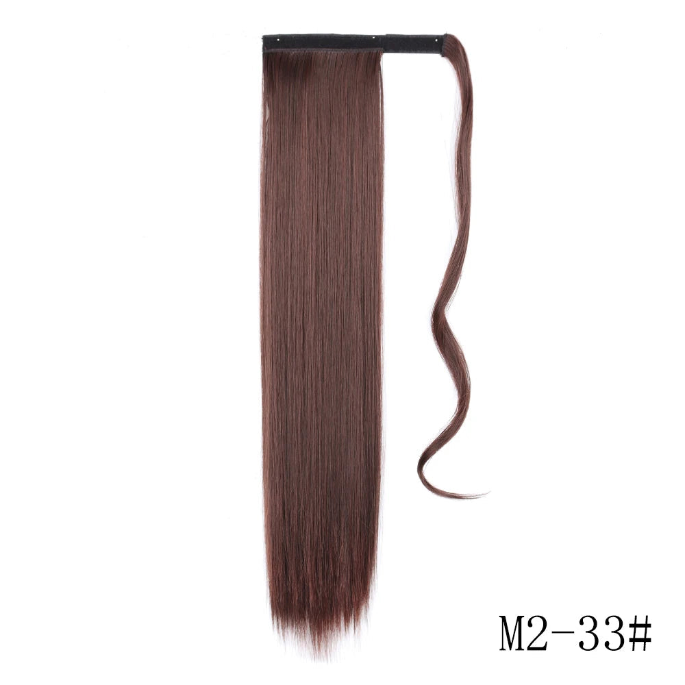LISI GIRL Long Straight Ponytail Wrap Around Clip in Hair Extension Nitoo Store