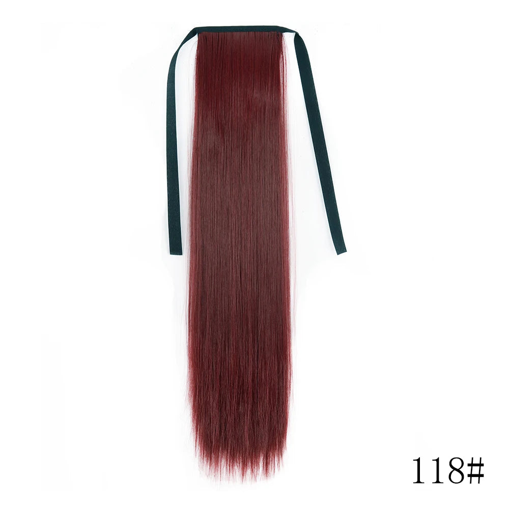 LISI GIRL Long Straight Ponytail Wrap Around Clip in Hair Extension Nitoo Store