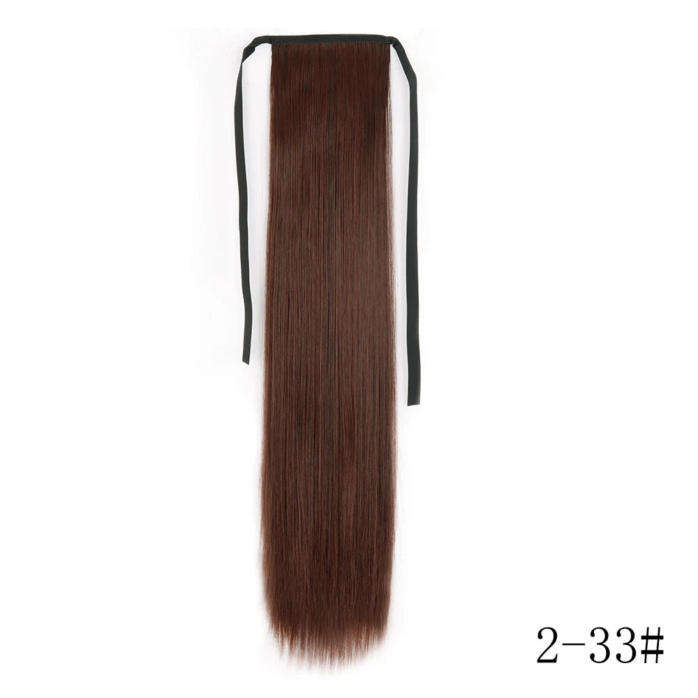 LISI GIRL Long Straight Ponytail Wrap Around Clip in Hair Extension Nitoo Store