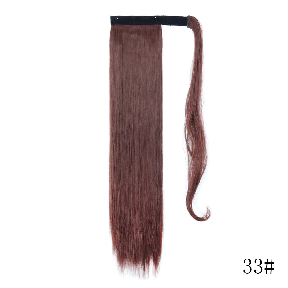 LISI GIRL Long Straight Ponytail Wrap Around Clip in Hair Extension Nitoo Store