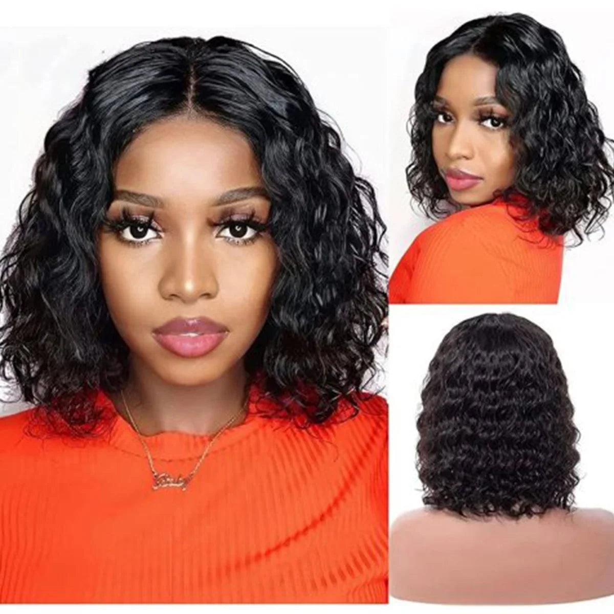Deep Wave 180% Density Short Bob Wig. Nitoo Store