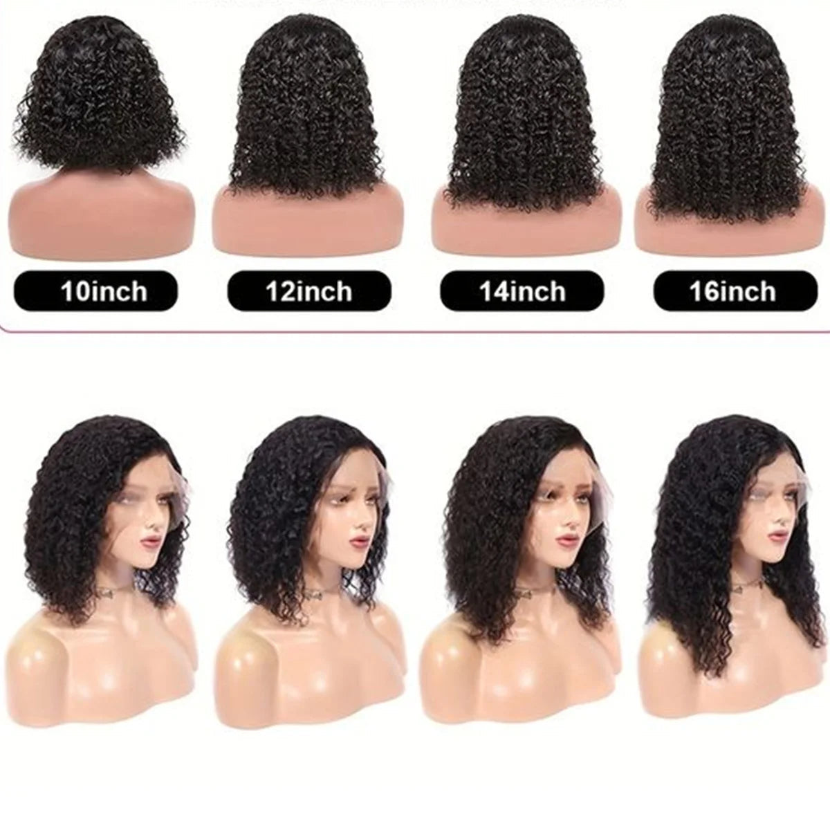 Deep Wave 180% Density Short Bob Wig. Nitoo Store