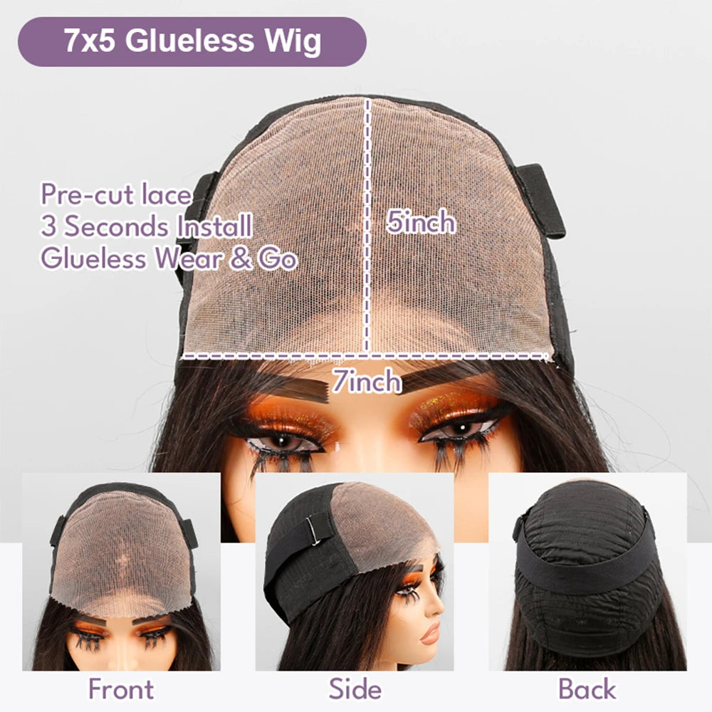 Wave 13x4 Bob Wigs Curly 7x5 Glueless Wig Human Hair Ready Nitoostore