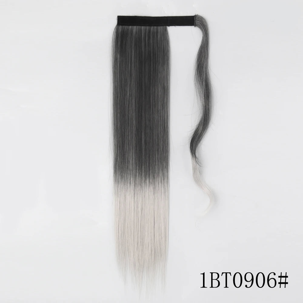LISI GIRL Long Straight Ponytail Wrap Around Clip in Hair Extension Nitoo Store