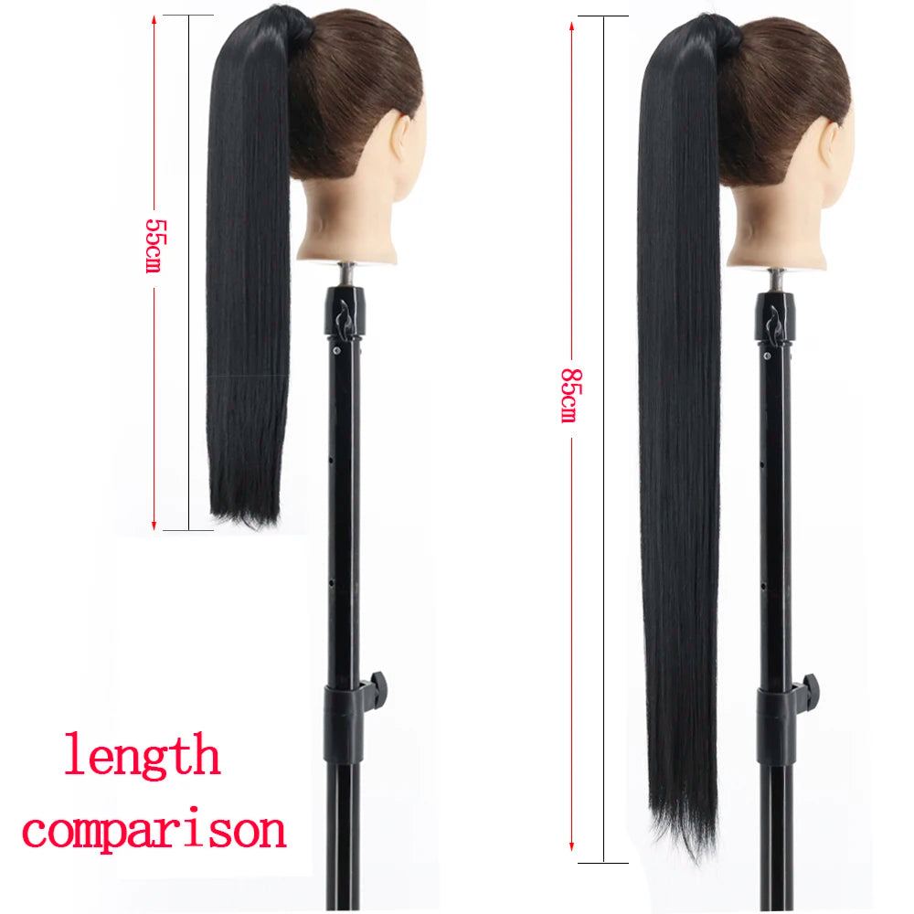 LISI GIRL Long Straight Ponytail Wrap Around Clip in Hair Extension Nitoo Store