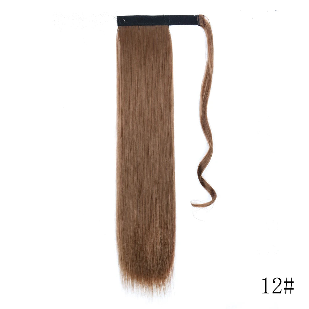 LISI GIRL Long Straight Ponytail Wrap Around Clip in Hair Extension Nitoo Store