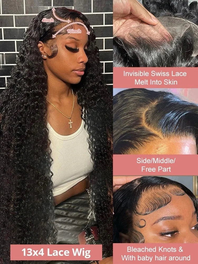 Deep Wave 13x6 Hd Curly Lace Front Human Hair Wigs Nitoostore