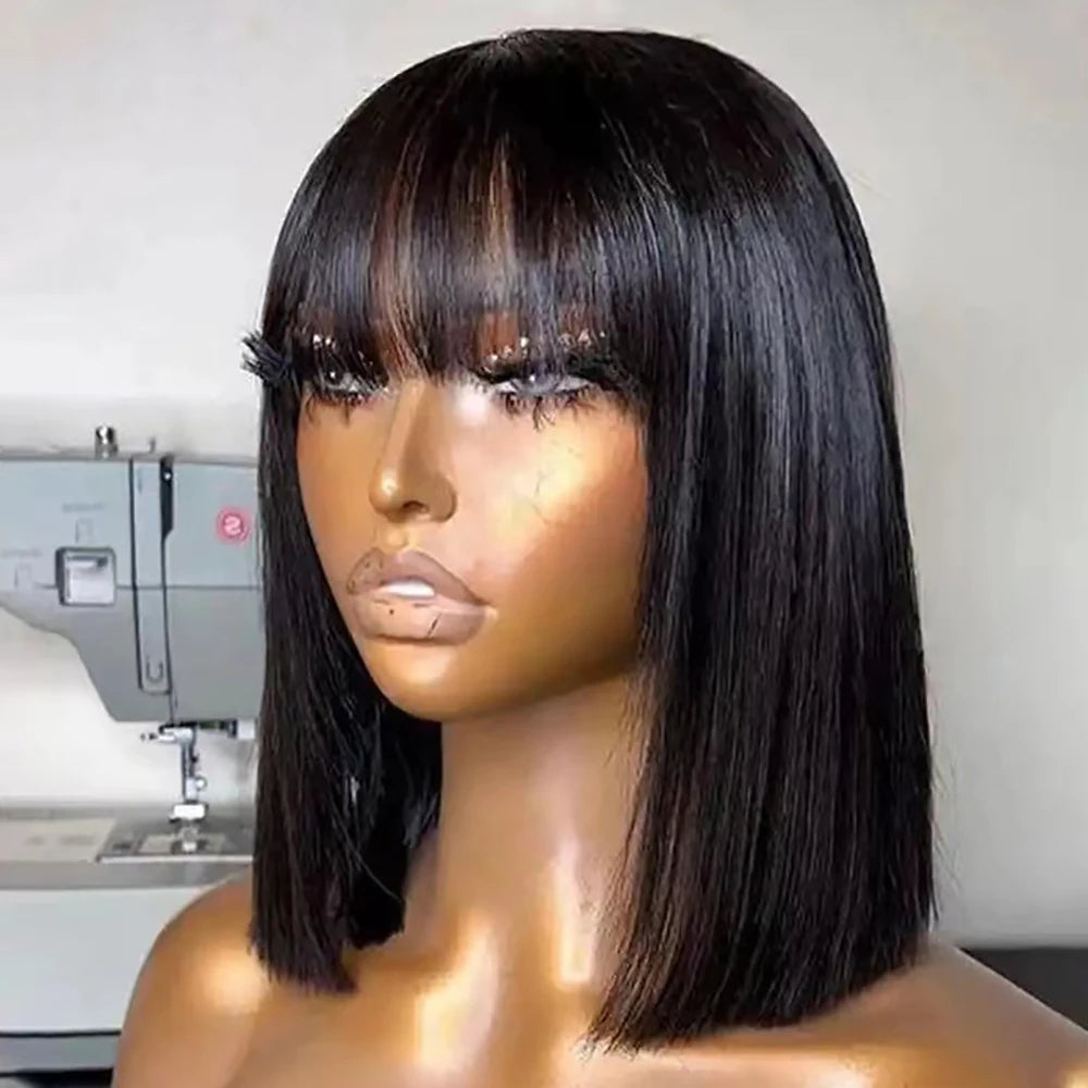 Short Bob Wig Human Hair 180% Density Straight For Women Nitoostore