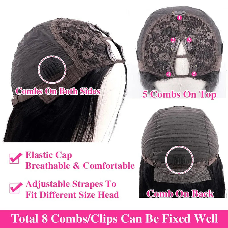 Curly U V Part Wig Human Hair for Women 180% Density Nitoostore