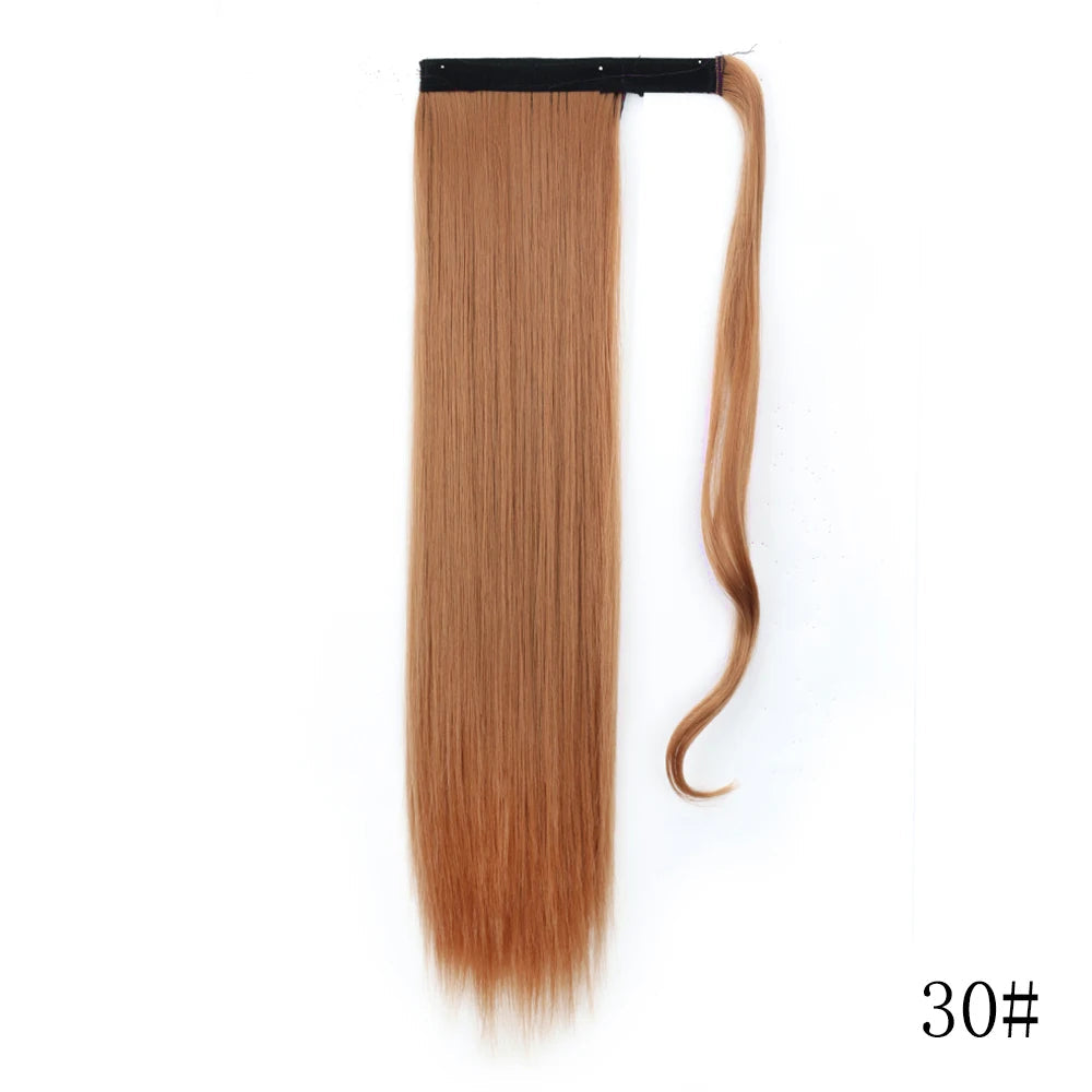 LISI GIRL Long Straight Ponytail Wrap Around Clip in Hair Extension Nitoo Store