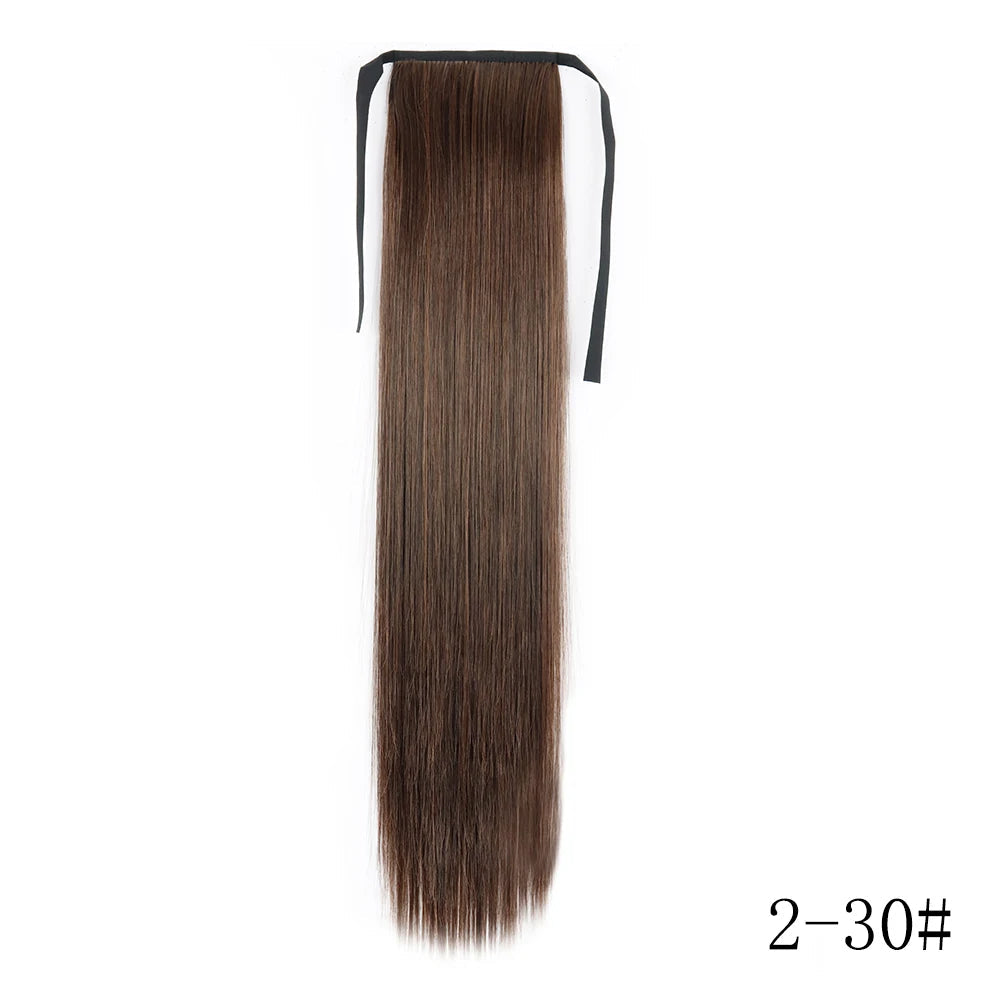 LISI GIRL Long Straight Ponytail Wrap Around Clip in Hair Extension Nitoo Store