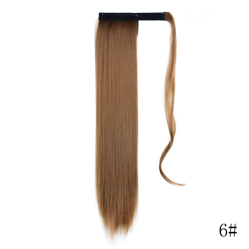 LISI GIRL Long Straight Ponytail Wrap Around Clip in Hair Extension Nitoo Store