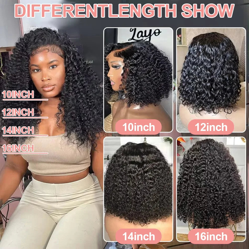 250% Density 13x6 13x4 HD Lace Frontal Wigs Deep Wave Lace Front Human Hair Wig Short Bob 7x5 Glueless Wigs Curly Human Hair Wig Nitoo Store