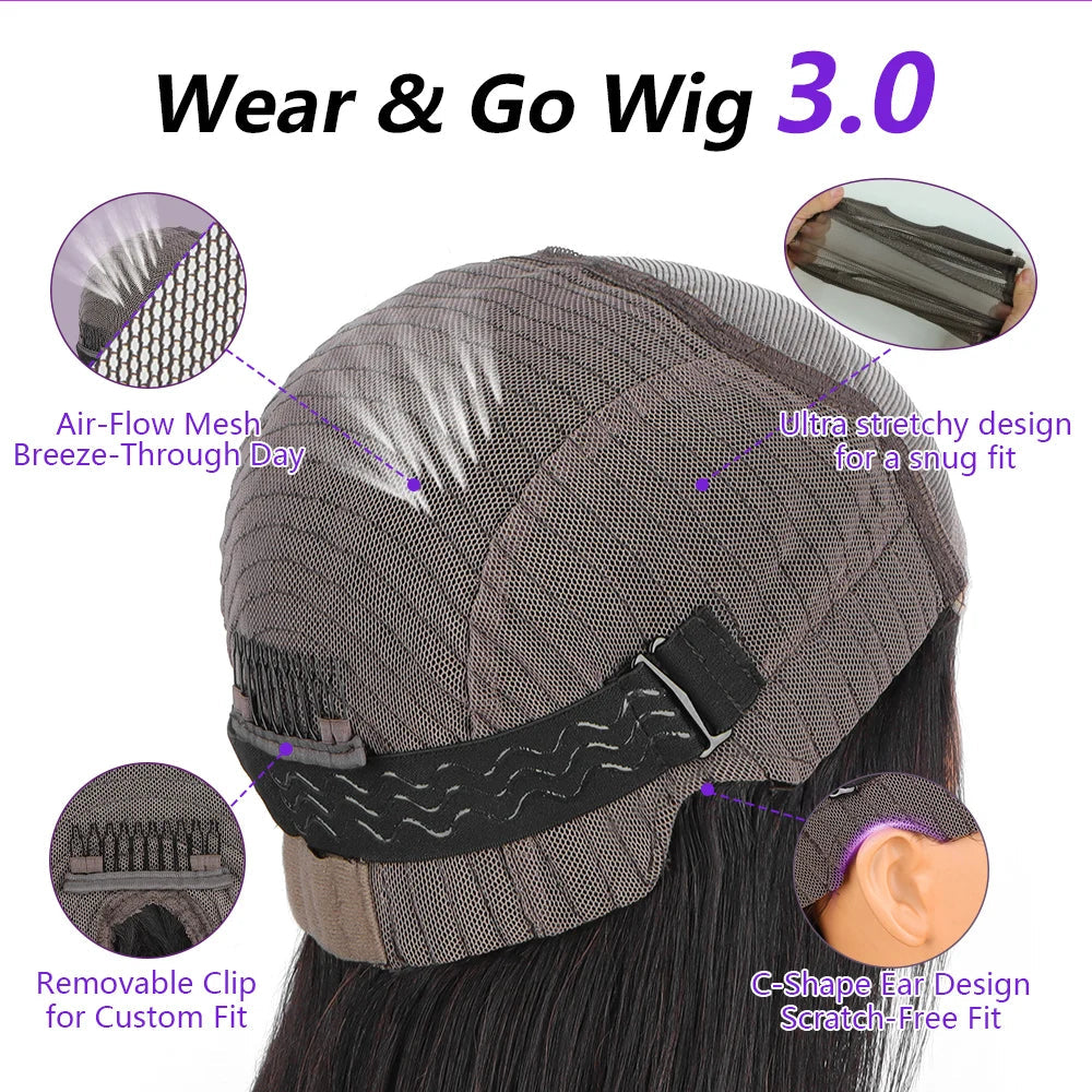 1B/99J Burgundy Highlight 30” Body Wave Wig – Glueless 5x5 Lace, Wear & Go, 100% Brazilian Human Hair Nitoostore
