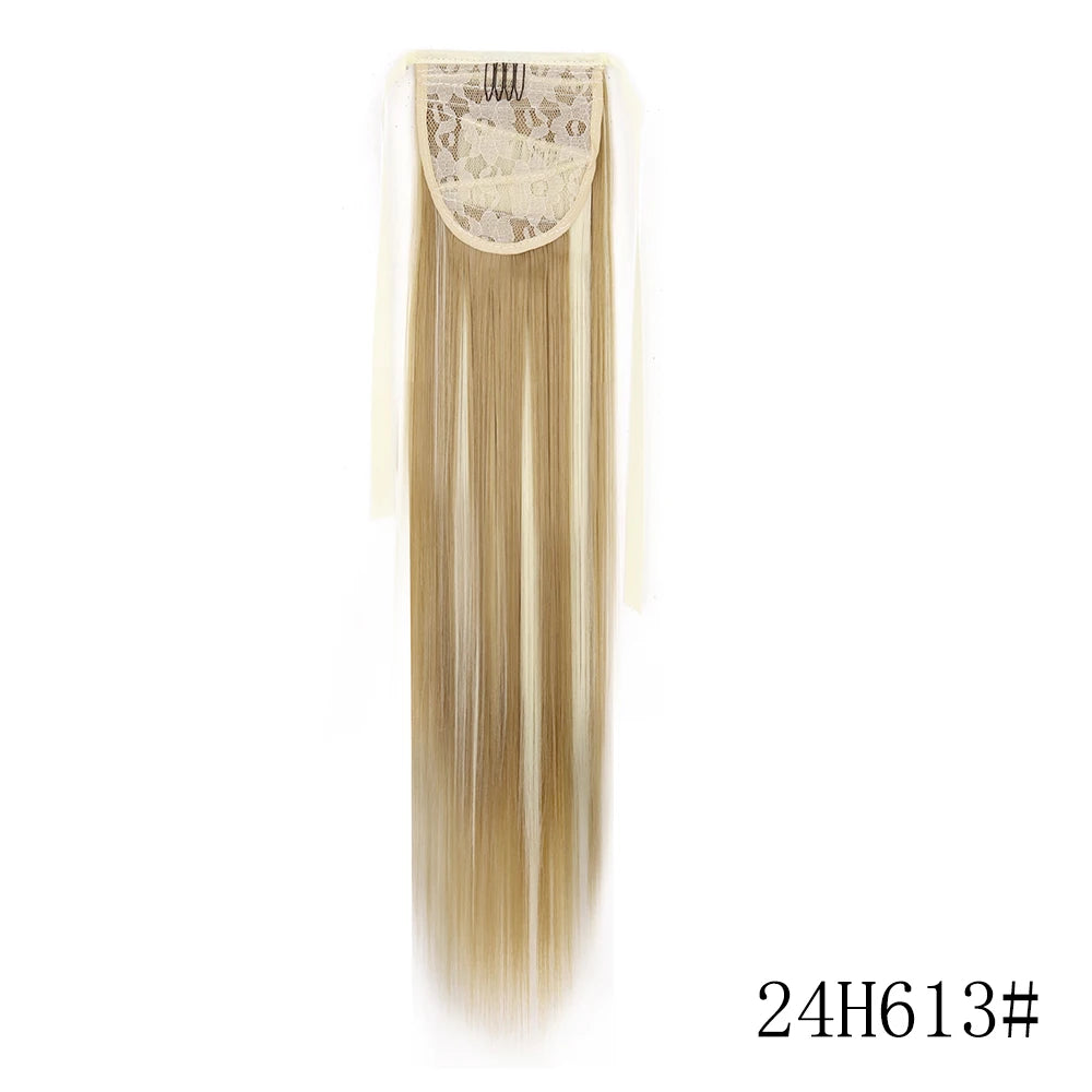 LISI GIRL Long Straight Ponytail Wrap Around Clip in Hair Extension Nitoo Store