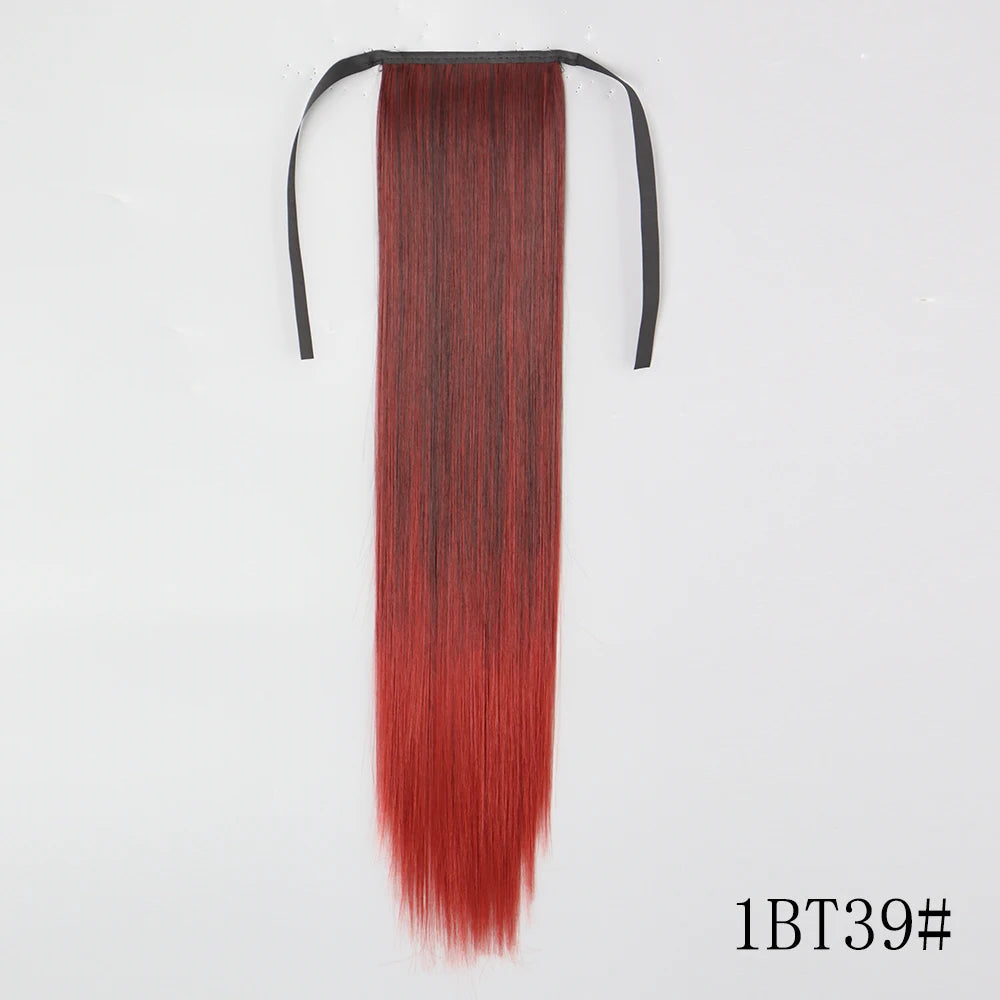 LISI GIRL Long Straight Ponytail Wrap Around Clip in Hair Extension Nitoo Store
