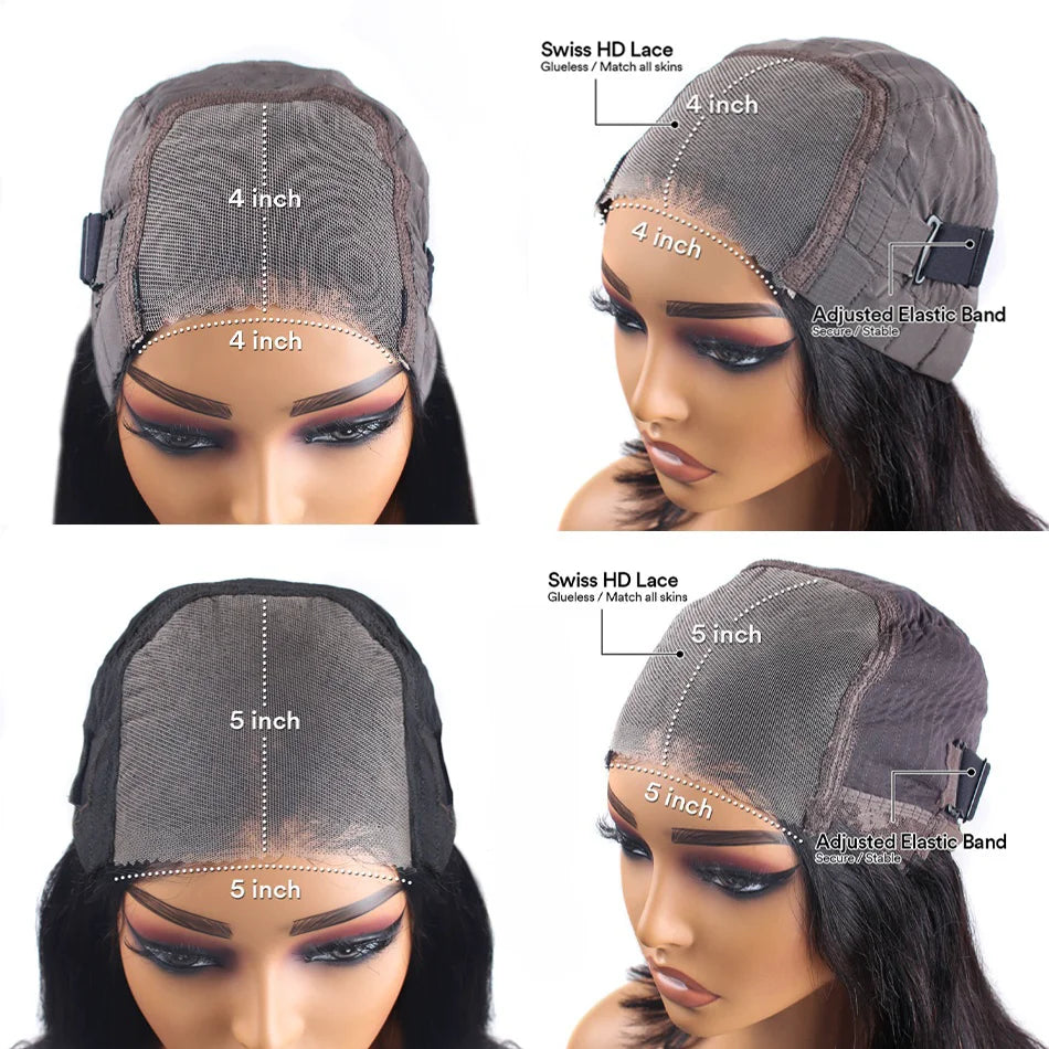 Lace Frontal Curly Glueless Wigs Human Hair Brazilian 30 32 Inch 4x4 Nitoostore