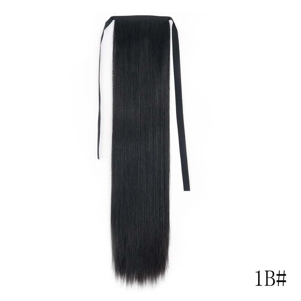 LISI GIRL Long Straight Ponytail Wrap Around Clip in Hair Extension Nitoo Store