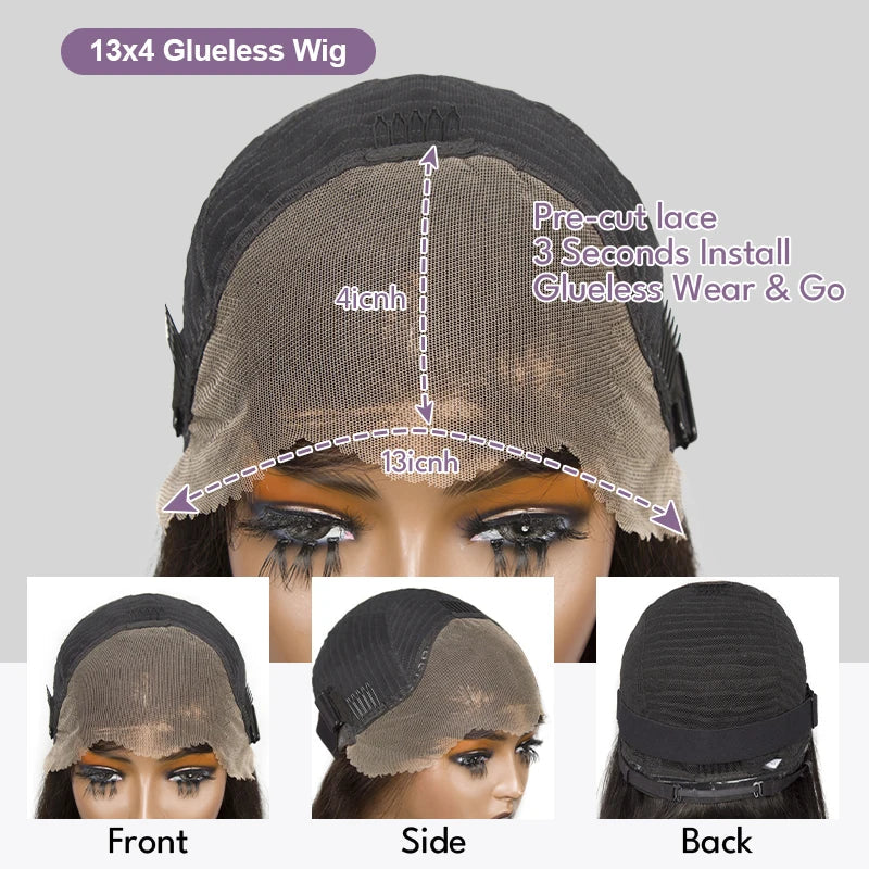 Wave 13x4 Bob Wigs Curly 7x5 Glueless Wig Human Hair Ready Nitoostore