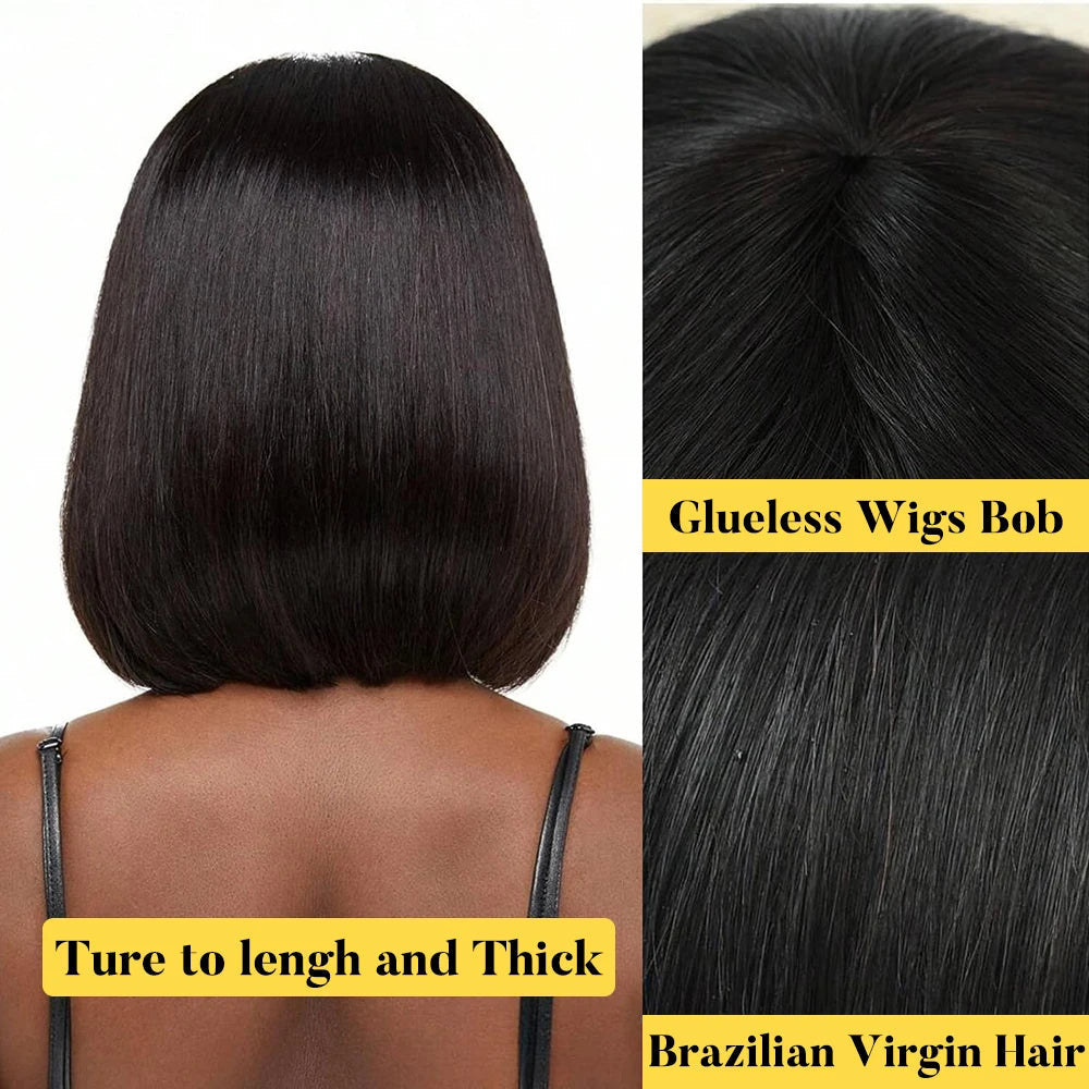 Short Bob Wig Human Hair 180% Density Straight For Women Nitoostore
