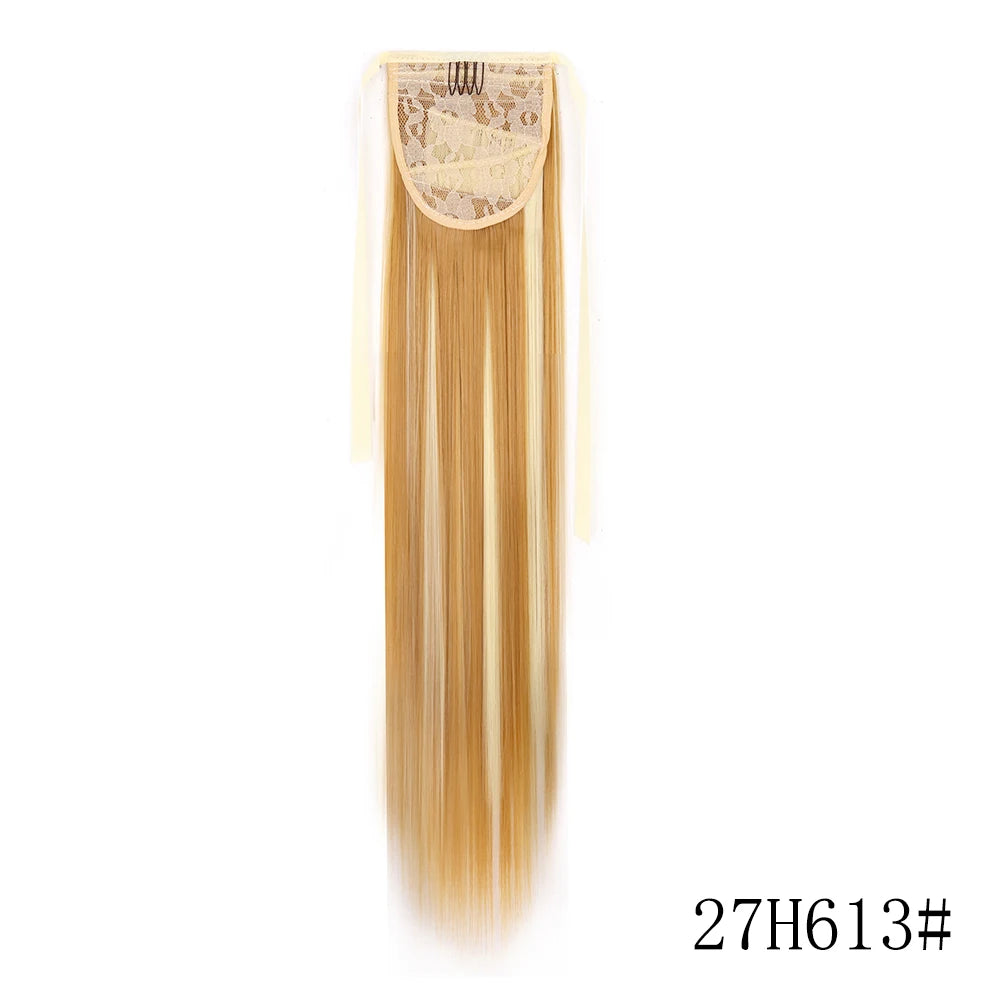 LISI GIRL Long Straight Ponytail Wrap Around Clip in Hair Extension Nitoo Store