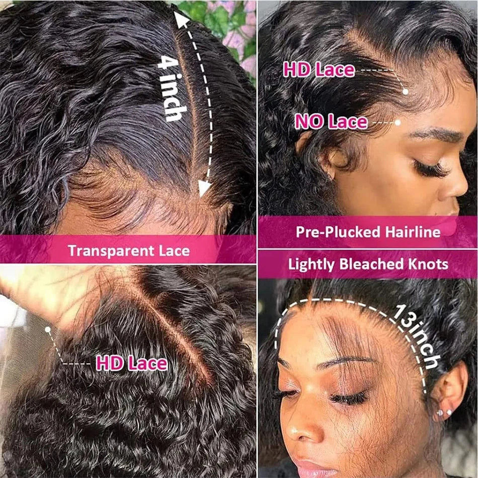 Human Hair 13X4 Deep Wave Frontal Wig 13X6 Curly Hd Lace Front Wigs Brazilian Nitoostore