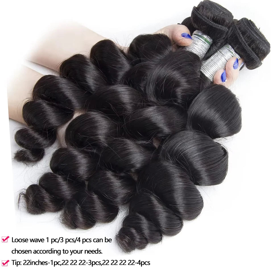 Extensions Natural Black3pcs Body Wave / Water Wave / Deep Wave / Loose Wave / Straight 100% Virgin Human Hair Bundles Nitoostore