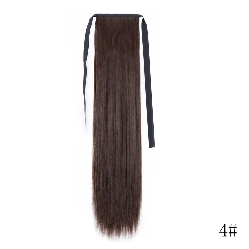 LISI GIRL Long Straight Ponytail Wrap Around Clip in Hair Extension Nitoo Store