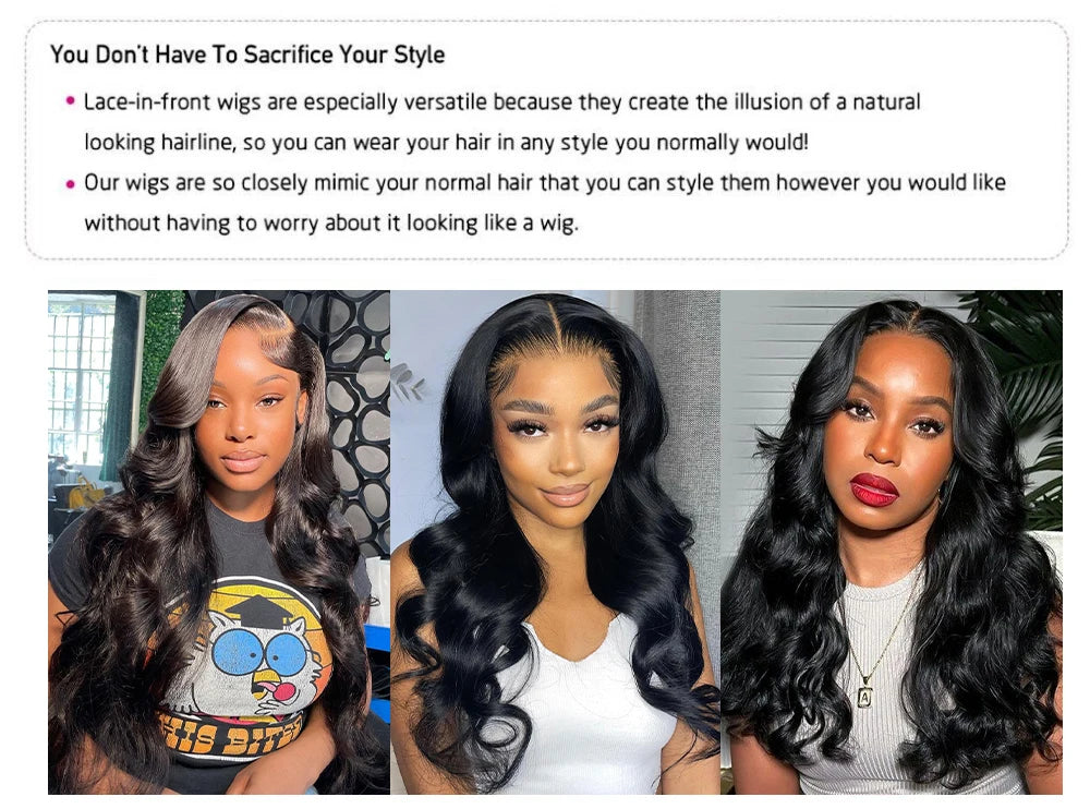 HD Transparent 13x4 13x6 Body Wave Lace Front 360 Wig Human Hair For Women 5x5 Wig 200 Density Nitoostore
