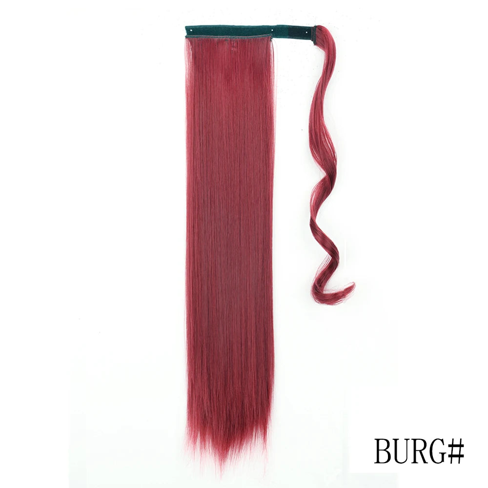 LISI GIRL Long Straight Ponytail Wrap Around Clip in Hair Extension Nitoo Store
