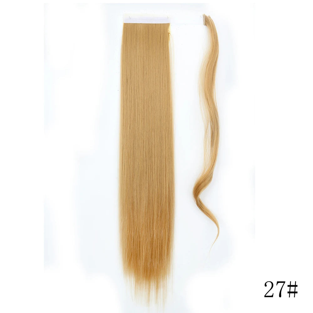 LISI GIRL Long Straight Ponytail Wrap Around Clip in Hair Extension Nitoo Store