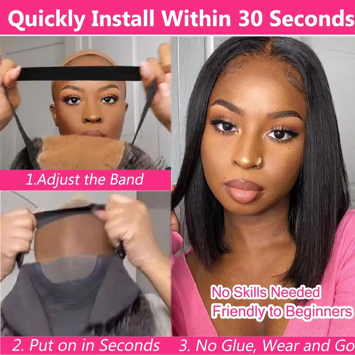 Human Hair Bob Straight Pre Cut Lace Front Nitoostore
