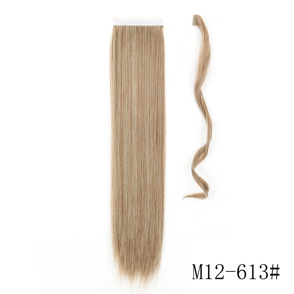 LISI GIRL Long Straight Ponytail Wrap Around Clip in Hair Extension Nitoo Store