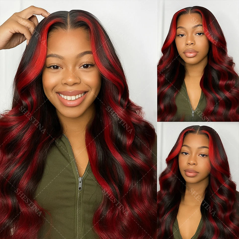 1B/99J Burgundy Highlight 30” Body Wave Wig – Glueless 5x5 Lace, Wear & Go, 100% Brazilian Human Hair Nitoostore