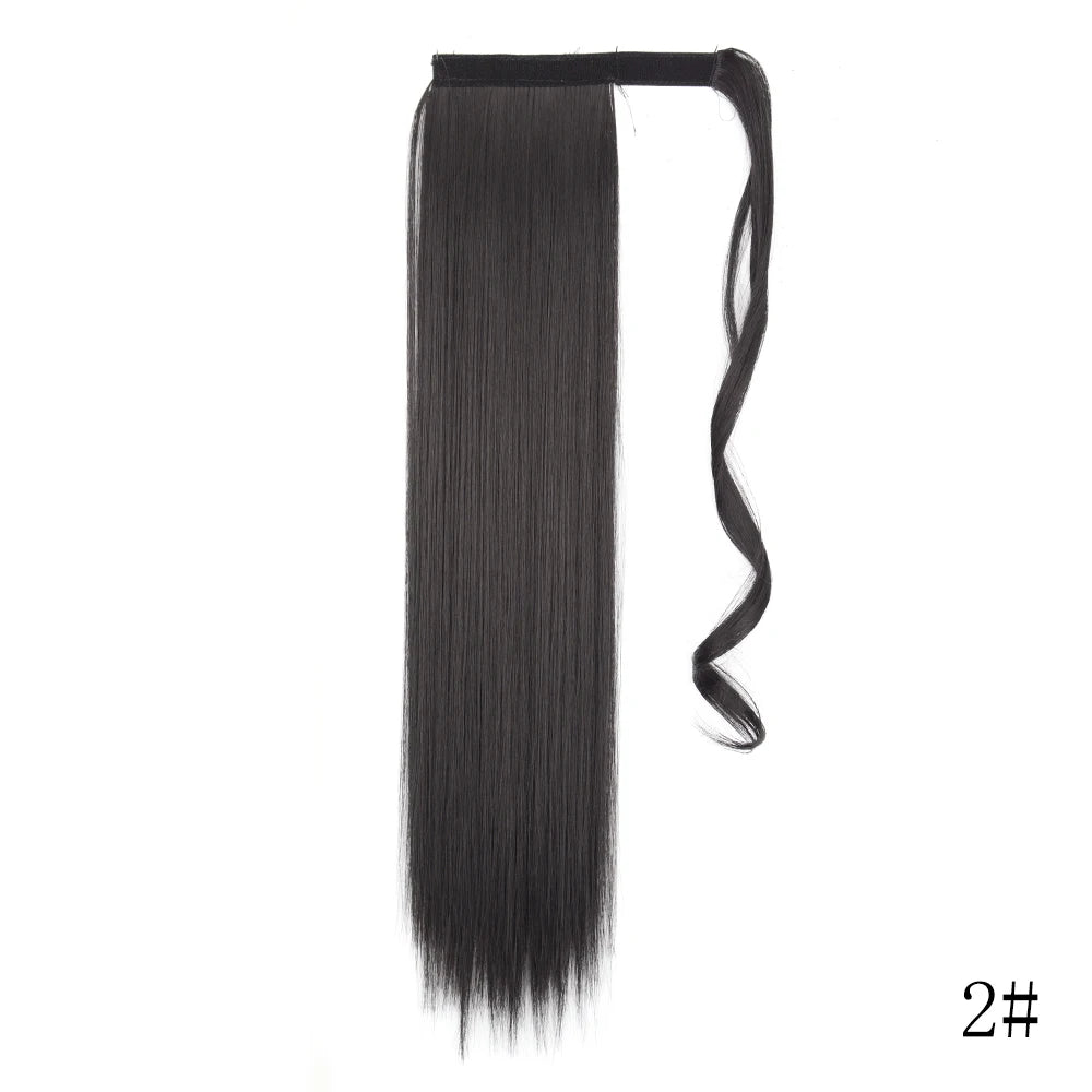 LISI GIRL Long Straight Ponytail Wrap Around Clip in Hair Extension Nitoo Store