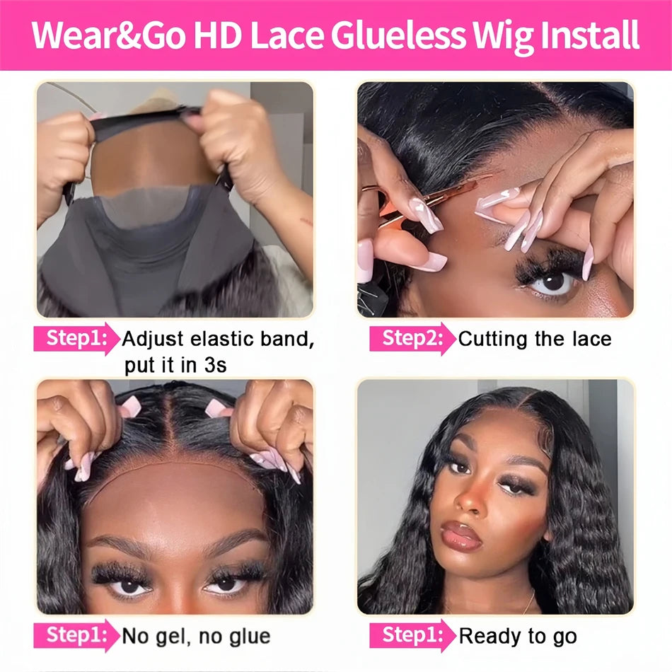 Lace Frontal Curly Glueless Wigs Human Hair Brazilian 30 32 Inch 4x4 Nitoostore