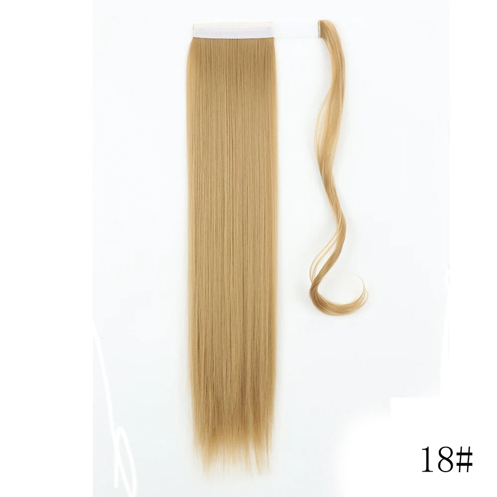 LISI GIRL Long Straight Ponytail Wrap Around Clip in Hair Extension Nitoo Store